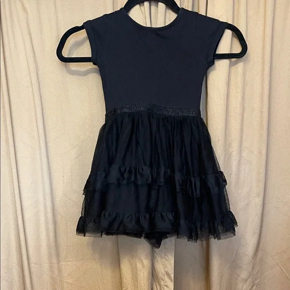 The Children's Place Black 'Lil' Queen' Tulle Dress Ruffled Layered Design - Picture 8 of 10